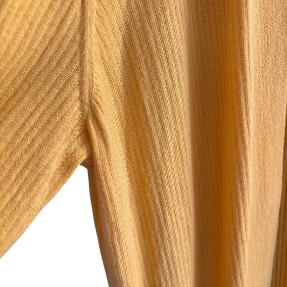 Loft Long Ribbed Knit Yellow Duster Cardigan Casual Boho Stretch Layering XXL - Picture 7 of 16